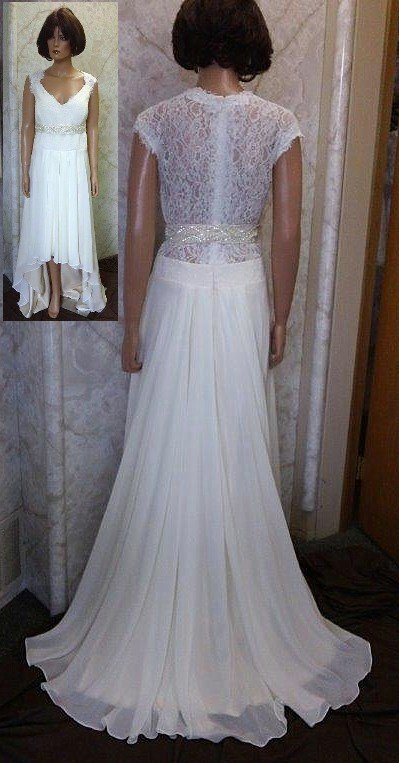 Lace illusion back wedding dress